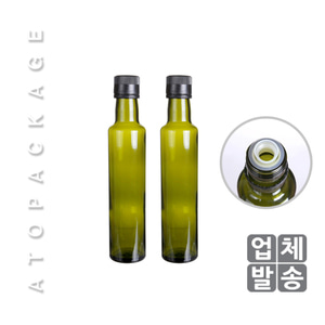 녹색유리 오일병 250ml 플라스틱마개 (1box-48개)