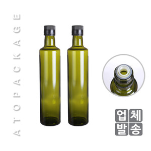 녹색유리 오일병 500ml 플라스틱마개 (1box-35개)